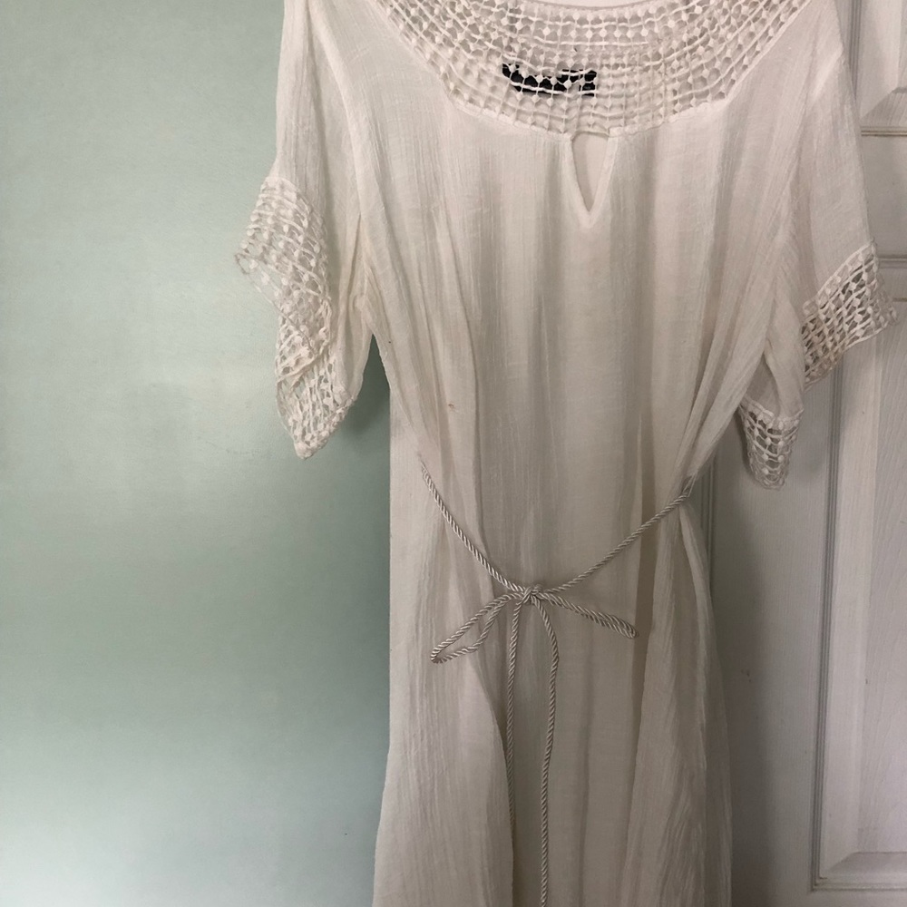 White linen dress